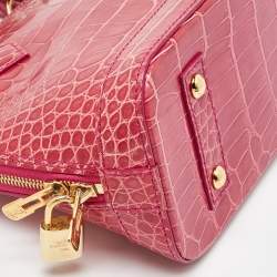 Pre Owned Louis Vuitton Pink Crocodile Alma BB Bag