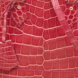 Pre Owned Louis Vuitton Pink Crocodile Alma BB Bag