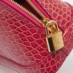 Pre Owned Louis Vuitton Pink Crocodile Alma BB Bag