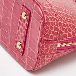 Pre Owned Louis Vuitton Pink Crocodile Alma BB Bag
