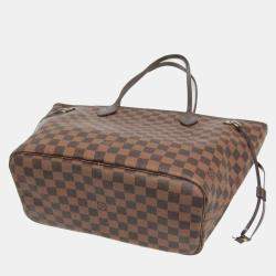 Pre Owned Louis Vuitton Neverfull MM Damier Ebene Rose Ballerine Coated Canvas Tote Bag
