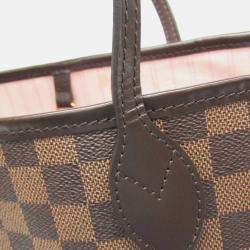 Pre Owned Louis Vuitton Neverfull MM Damier Ebene Rose Ballerine Coated Canvas Tote Bag