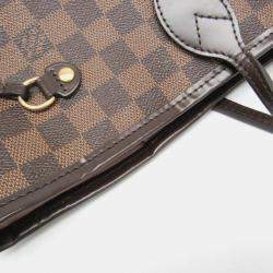 Pre Owned Louis Vuitton Neverfull MM Damier Ebene Rose Ballerine Coated Canvas Tote Bag