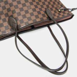 Pre Owned Louis Vuitton Neverfull MM Damier Ebene Rose Ballerine Coated Canvas Tote Bag