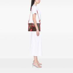 Pre Owned Louis Vuitton Brown Red Monogram Popincourt PM