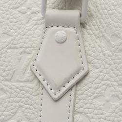 Pre Owned Louis Vuitton White Monogram Taurillon Sac Plat 24H Tote