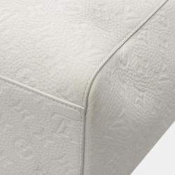 Pre Owned Louis Vuitton White Monogram Taurillon Sac Plat 24H Tote