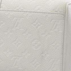 Pre Owned Louis Vuitton White Monogram Taurillon Sac Plat 24H Tote