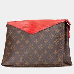 Pre Owned Louis Vuitton Brown Red Monogram Epi Saint Michel