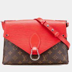 Pre Owned Louis Vuitton Brown Red Monogram Epi Saint Michel