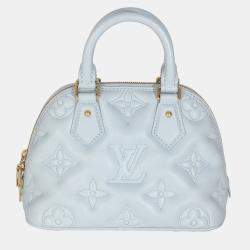 Pre Owned Louis Vuitton Blue Glacier Bubblegram Calfskin Alma BB Bag