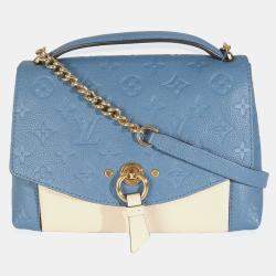 Pre Owned Louis Vuitton Denim Creme Monogram Empreinte Blanche BB