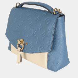 Pre Owned Louis Vuitton Denim Creme Monogram Empreinte Blanche BB