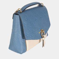 Pre Owned Louis Vuitton Denim Creme Monogram Empreinte Blanche BB