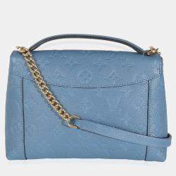 Pre Owned Louis Vuitton Denim Creme Monogram Empreinte Blanche BB