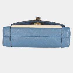 Pre Owned Louis Vuitton Denim Creme Monogram Empreinte Blanche BB