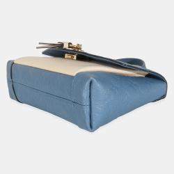 Pre Owned Louis Vuitton Denim Creme Monogram Empreinte Blanche BB