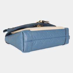 Pre Owned Louis Vuitton Denim Creme Monogram Empreinte Blanche BB