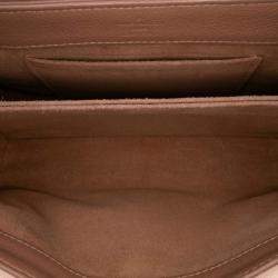 Pre Owned Louis Vuitton Brown Monogram Cuir Plume Ecume Very Chain Satchel