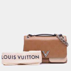 Pre Owned Louis Vuitton Brown Monogram Cuir Plume Ecume Very Chain Satchel