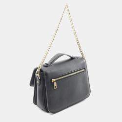 Pre Owned Louis Vuitton Lockme Oxford Black Leather Shoulder Bag