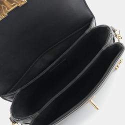 Pre Owned Louis Vuitton Lockme Oxford Black Leather Shoulder Bag