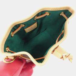 Pre Owned Louis Vuitton Nano Noe Fuschia Marron Monogram Coated Canvas Bucket Bag