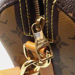 Pre Owned Louis Vuitton City Keepall Monogram Stripe Brown Coated Canvas Shoulder Bag