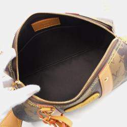 Pre Owned Louis Vuitton City Keepall Monogram Stripe Brown Coated Canvas Shoulder Bag