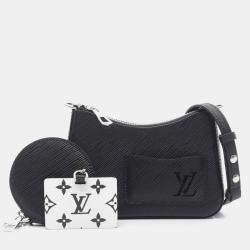 Pre Owned Louis Vuitton Marelle Black Epi Leather Handbag