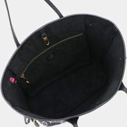 Pre Owned Louis Vuitton Neverfull MM Monogram Empreinte Black White Leather Tote Bag