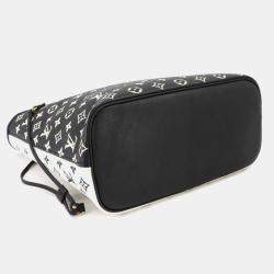 Pre Owned Louis Vuitton Neverfull MM Monogram Empreinte Black White Leather Tote Bag