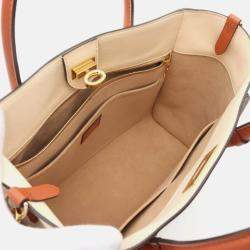 Pre Owned Louis Vuitton On My Side Beige Bordeaux Leather Monogram Tuftage Handbag