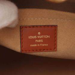Pre Owned Louis Vuitton On My Side Beige Bordeaux Leather Monogram Tuftage Handbag