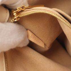 Pre Owned Louis Vuitton On My Side Beige Bordeaux Leather Monogram Tuftage Handbag