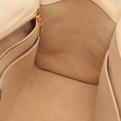 Pre Owned Louis Vuitton On My Side Beige Bordeaux Leather Monogram Tuftage Handbag