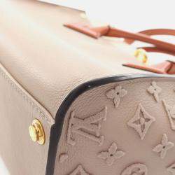 Pre Owned Louis Vuitton On My Side Beige Bordeaux Leather Monogram Tuftage Handbag