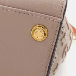 Pre Owned Louis Vuitton On My Side Beige Bordeaux Leather Monogram Tuftage Handbag