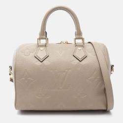 Pre Owned Louis Vuitton Speedy Bandouliere 25 Tourterelle Monogram Empreinte Leather Handbag