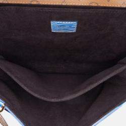 Pre Owned Louis Vuitton Blue Brown Epi Denim Pochette Metis