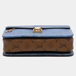 Pre Owned Louis Vuitton Blue Brown Epi Denim Pochette Metis