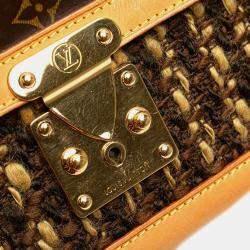Pre Owned Louis Vuitton Brown Limited Edition Monogram Vinyl Tweedy Rabat