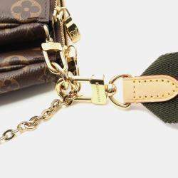 Pre Owned Louis Vuitton Multi Pochette Accessoires Brown Khaki Monogram Coated Canvas Shoulder Bag