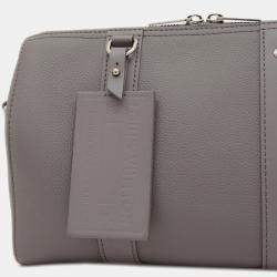 Pre Owned Louis Vuitton Aerogram City Keepall Grey Leather Shoulder Bag