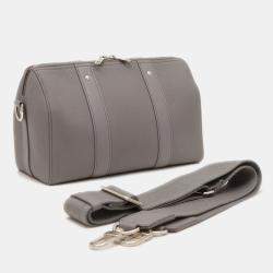 Pre Owned Louis Vuitton Aerogram City Keepall Grey Leather Shoulder Bag