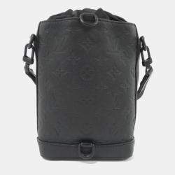 Pre Owned Louis Vuitton Noe Sling Black Monogram Shadow Leather Shoulder Bag