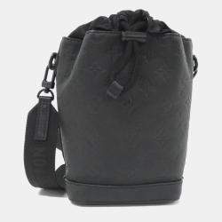 Pre Owned Louis Vuitton Noe Sling Black Monogram Shadow Leather Shoulder Bag