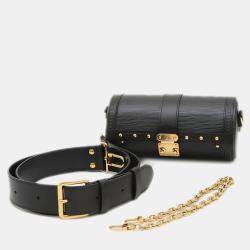 Pre Owned Louis Vuitton Papillon Trunk Black Epi Leather Shoulder Bag