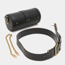 Pre Owned Louis Vuitton Papillon Trunk Black Epi Leather Shoulder Bag