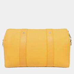 Pre Owned Louis Vuitton City Keepall LV Aerogram Saffron Leather Boston Bag